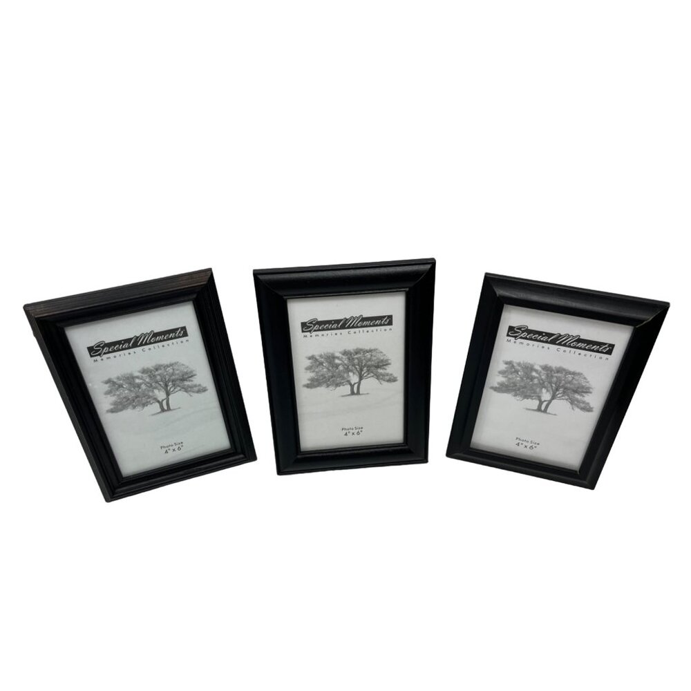 Set Of 3 Special Moments 4x6 Inch Black Picture Frames C11